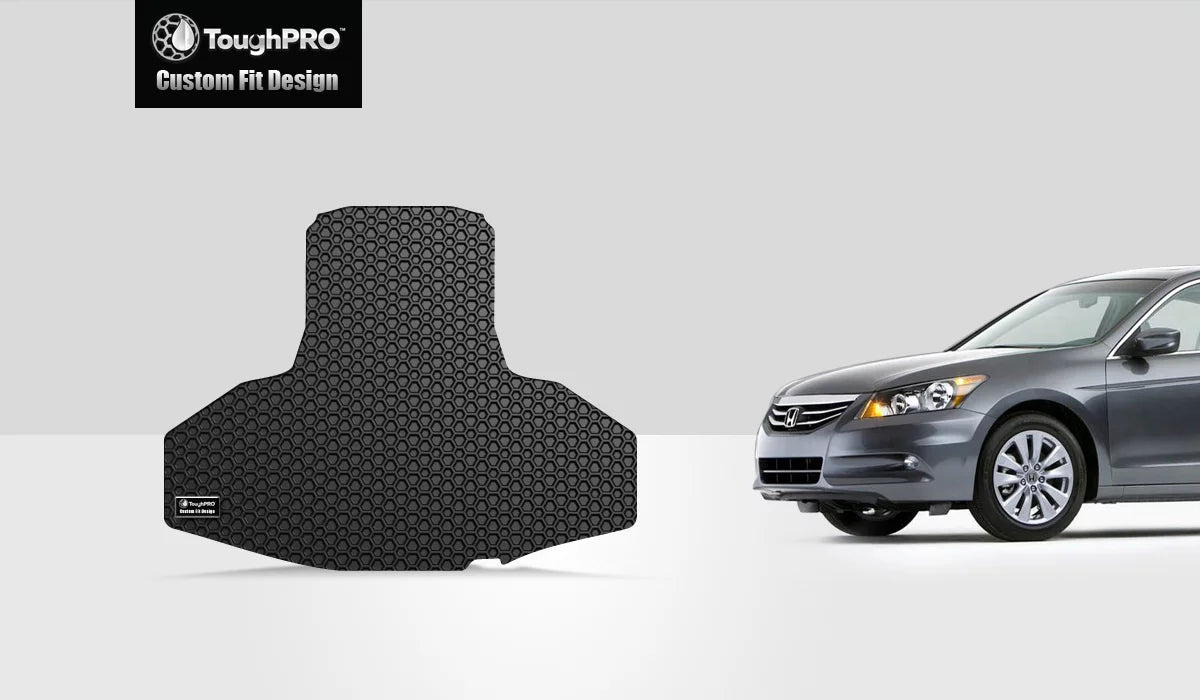 ToughPRO - Trunk Mat suitable with HONDA Accord - All elements Heavy Duty (Made in USA) - Black Rubber - 2011