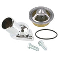 1955-65 SBC Chrome aqua Neck & 180 Degree High Flow Thermostat