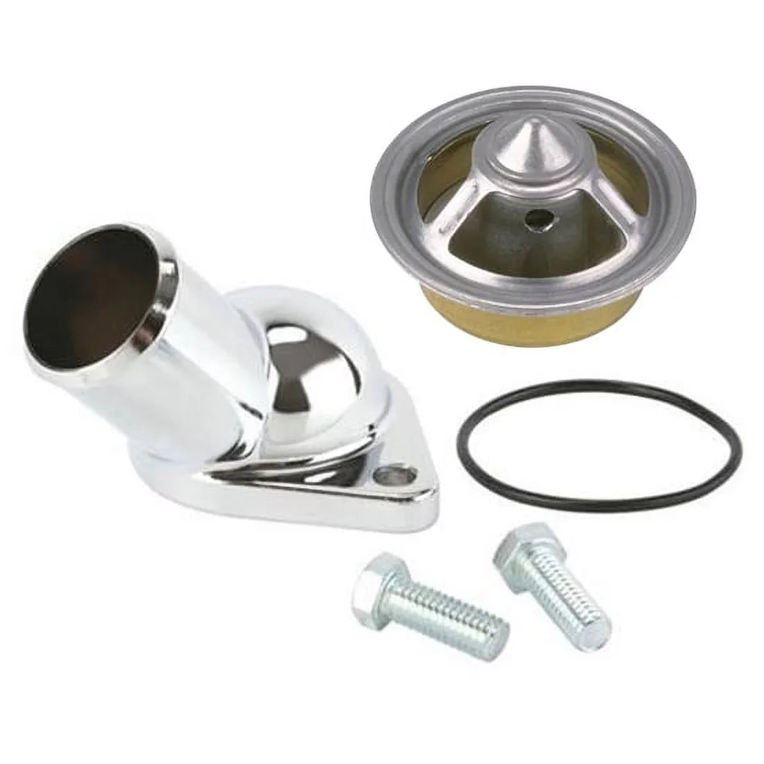 1955-65 SBC Chrome aqua Neck & 180 Degree High Flow Thermostat