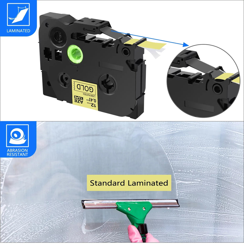 GREENCYCLE 40PK suitable for Brother P-touch Black on Gold 12mm TZ TZe TZe-831 TZ-831 TZ831 TZe831 Laminated Label Tape