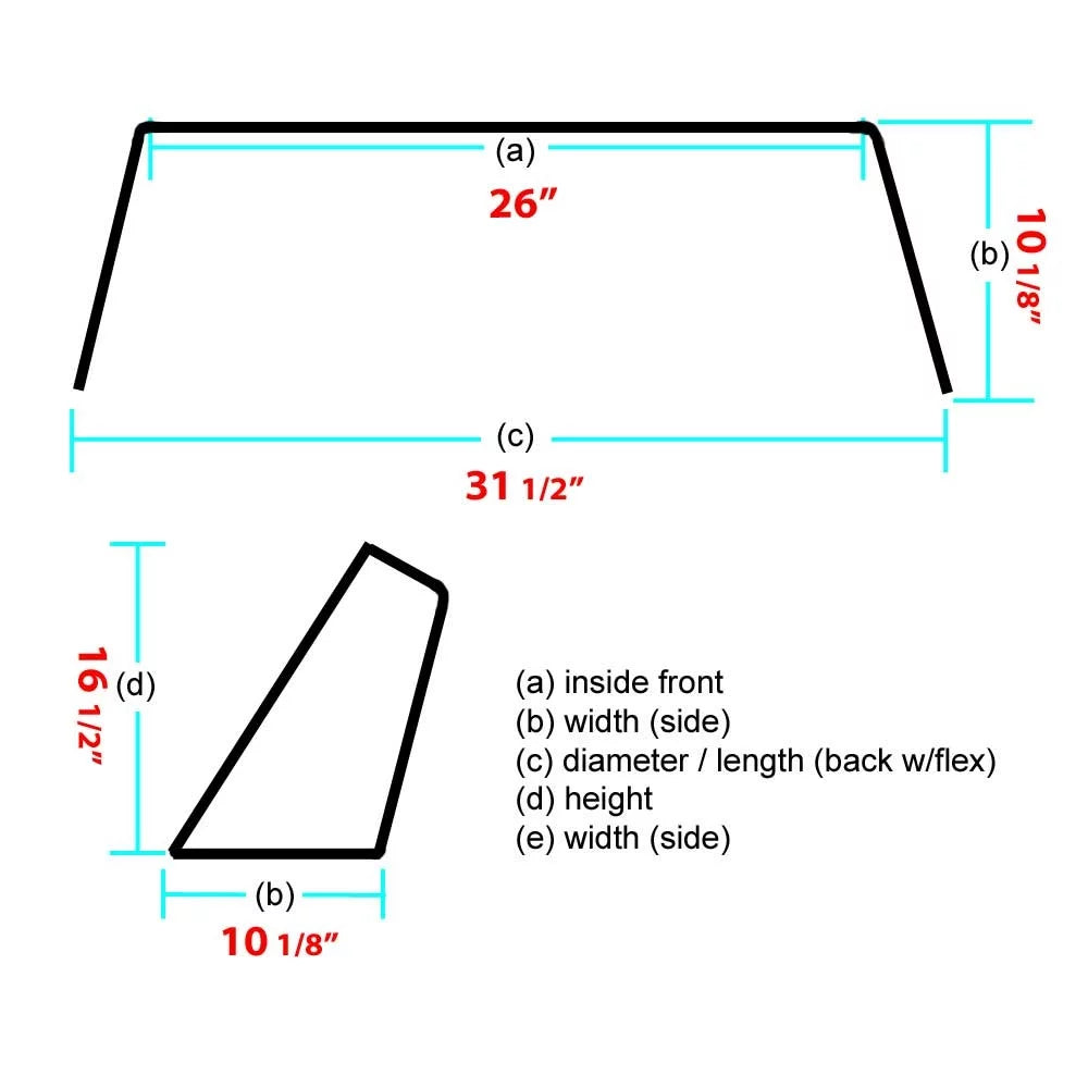 Lowe ship Windshield 2112441 | 31 1/2 Inch Smoke Plexiglass