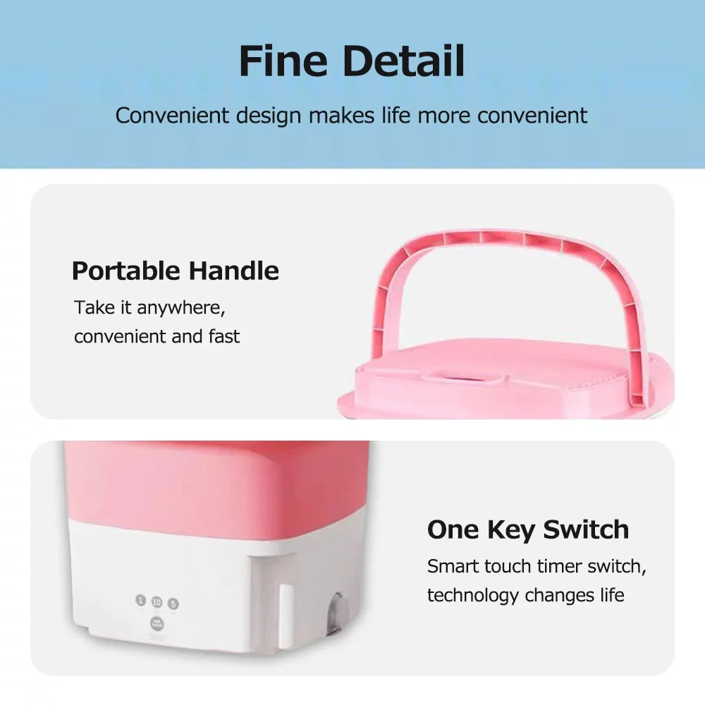 Small Household Folding Portable Automatic Forward and Reverse Pulsator Elution Dual Purpose Imitation Hand Wash with Drain Hole Fruit