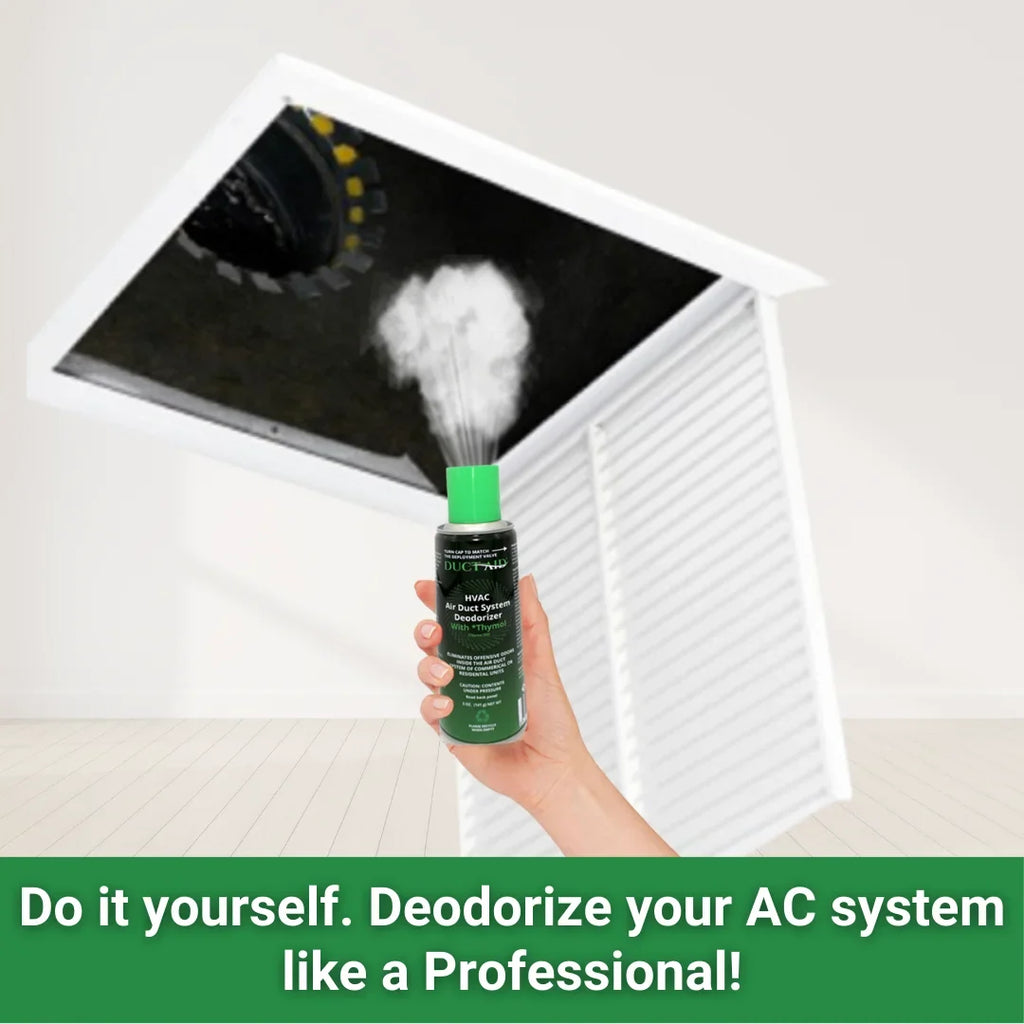 All Natural, Plant-Based - Pack of 4. Duct Aid with Thymol Concentrate - HVAC Air Duct System Deodorizer and Mold Treatment Fogger with Multiple Uses