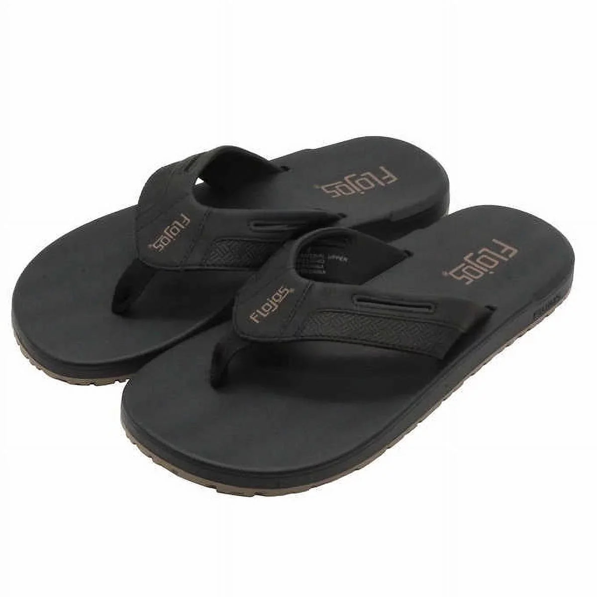 Flojos Men's Size 9, Flip Flop Sandals, Black-Tan