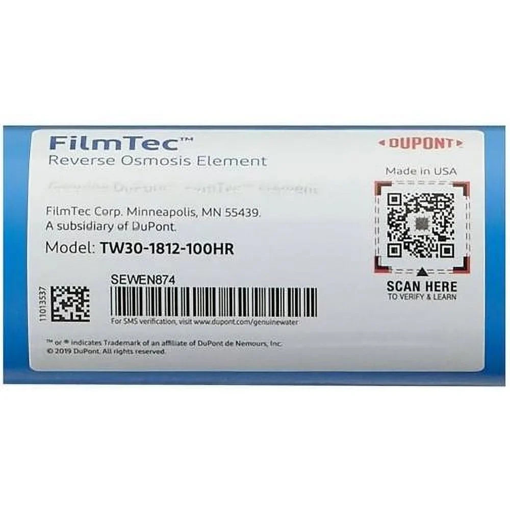 TW30-1812-100HR 100 GPD TFC High Rejection Membrane For Undersink Reverse Osmosis (RO) System