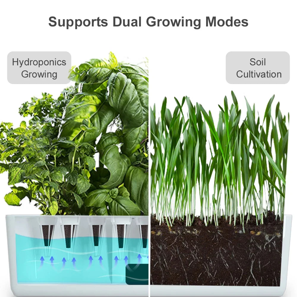Pinnaco LED Hydroponic Indoor Garden Kit with Smart Timing and Adjustable Height – Perfect for Home, Office, and Kitchen