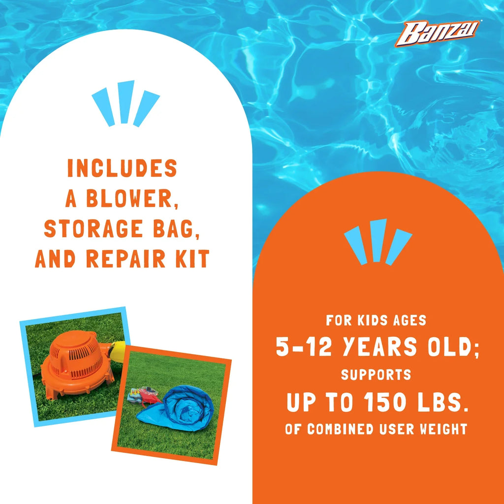 Banzai Surf Rider Kids Inflatable Outdoor Lagoon liquid Slide Splash Park