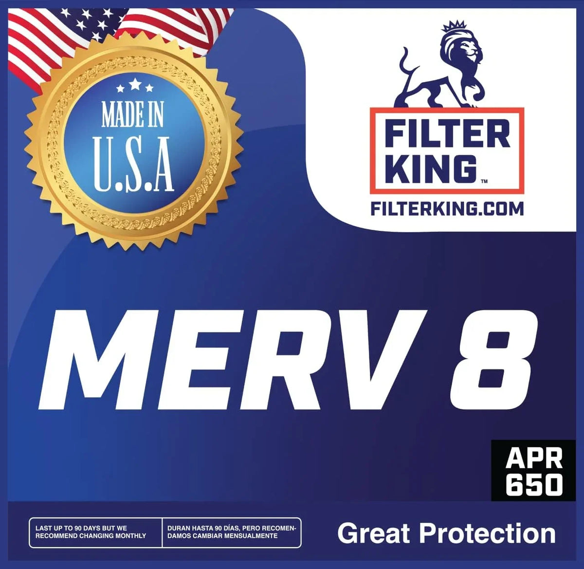 Filter King 22.5x31x1 Air Filter | 4-PACK | MERV 8 HVAC Pleated A/C Furnace Filters | MADE IN USA | Actual Size: 22.5 x 31 x .75"