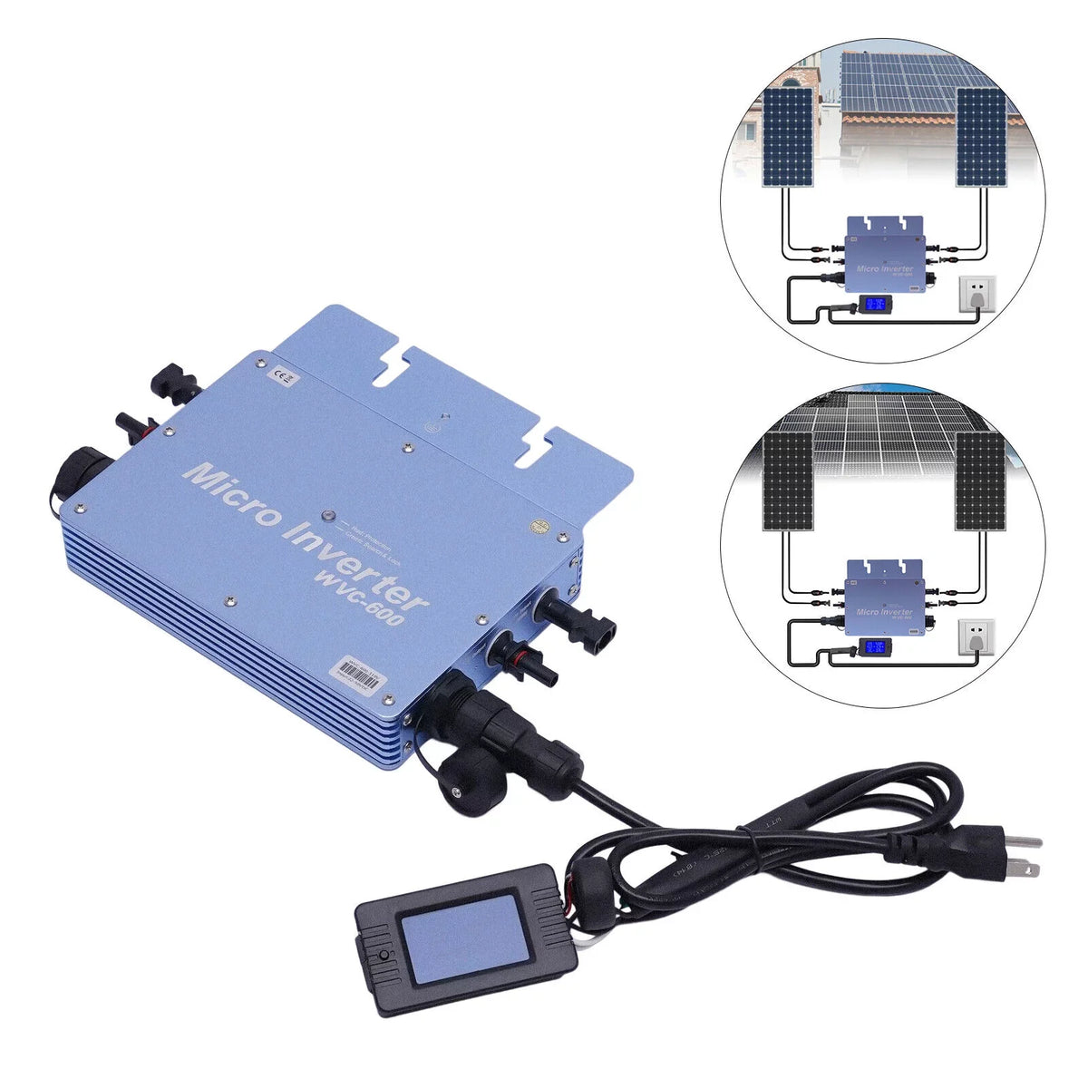 SHZICMY 600W 110V Solar Micro Inverter Grid Tie MPPT Pure Sine Wave DC to AC Waterproof