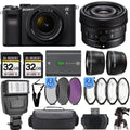 a7C Mirrorless Camera (Black) with 28-60mm Lens+24mm f/2.8 G Lens +Flash- Kit