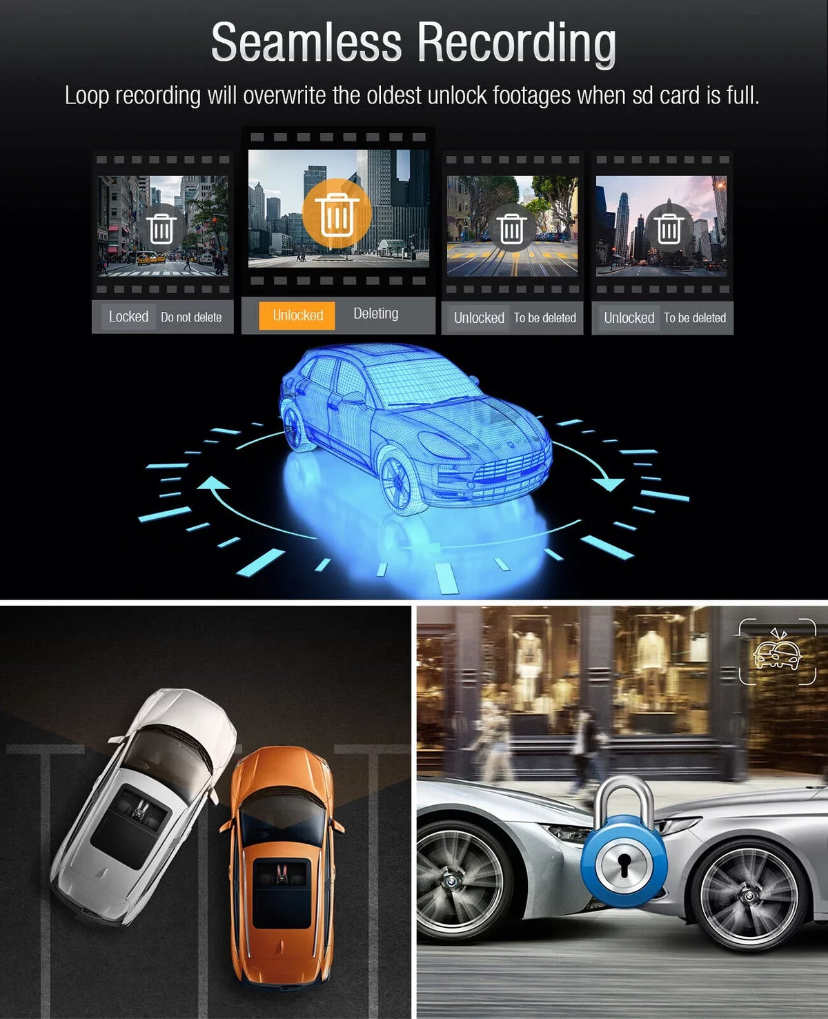 4K Dash Camera  TOGUARD 4K+1080P Dash Cam Front and Inside 3" LCD Screen Car Camera Loop Recording Parking Mode G-Sensor