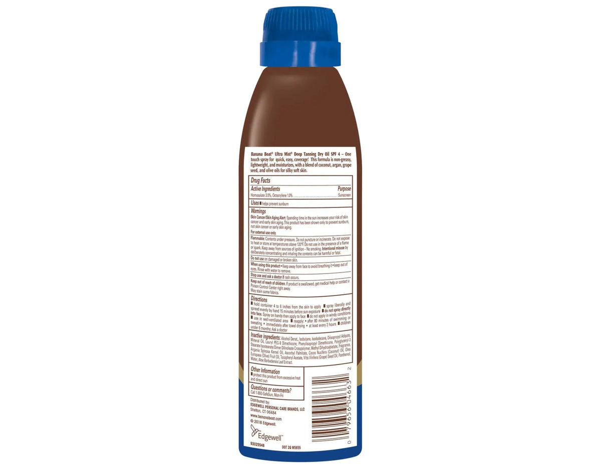 Banana ship UltraMist Deep Tanning Dry Oil - SPF 4 - 6oz (Pack of 3)