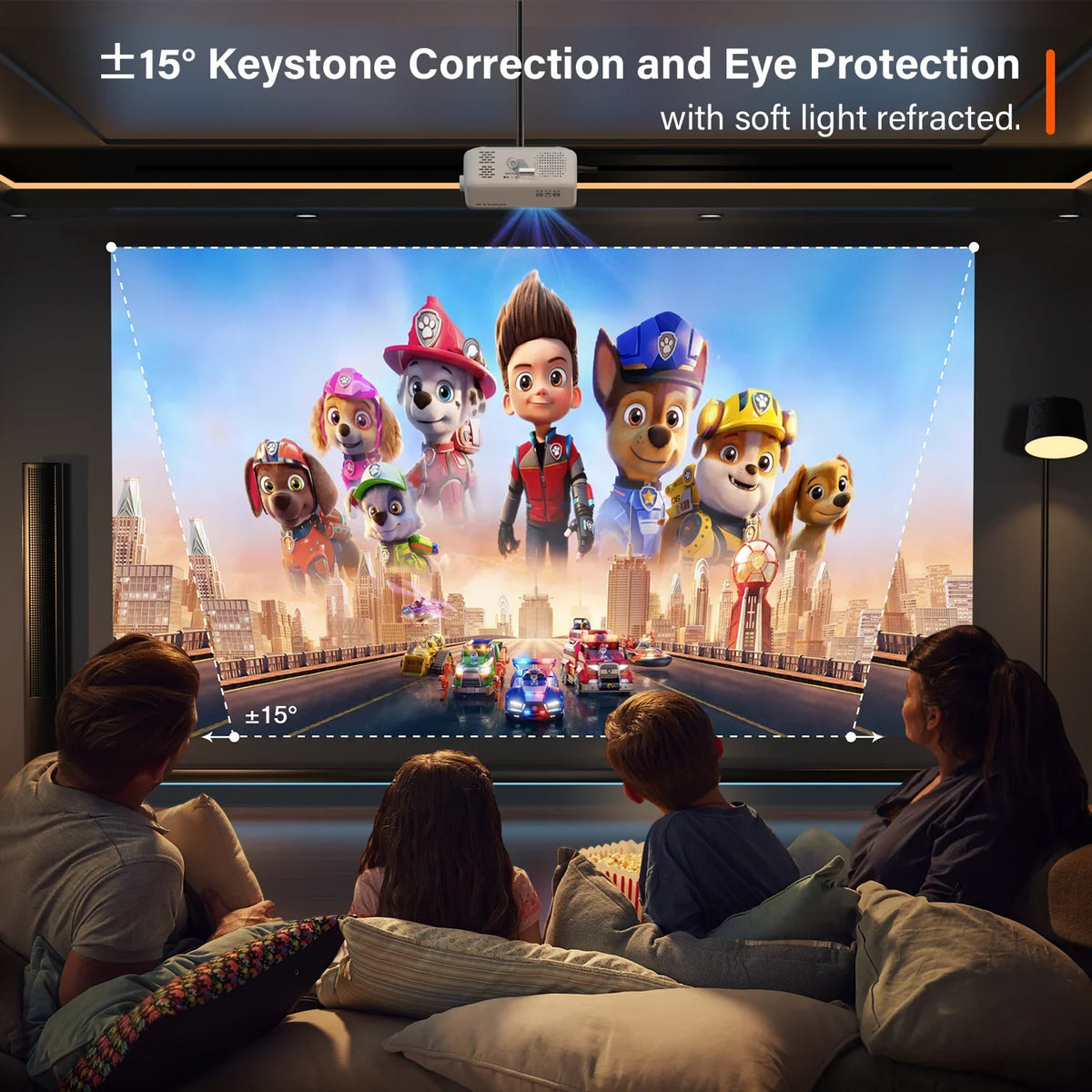 Auking 5G WIFI Bluetooth Mini Projector, 9800Lumens 1080P Full HD and 220" Display Supported movie Projector, Home Theater Projector matching with iOS/Android, (Tripod Included)