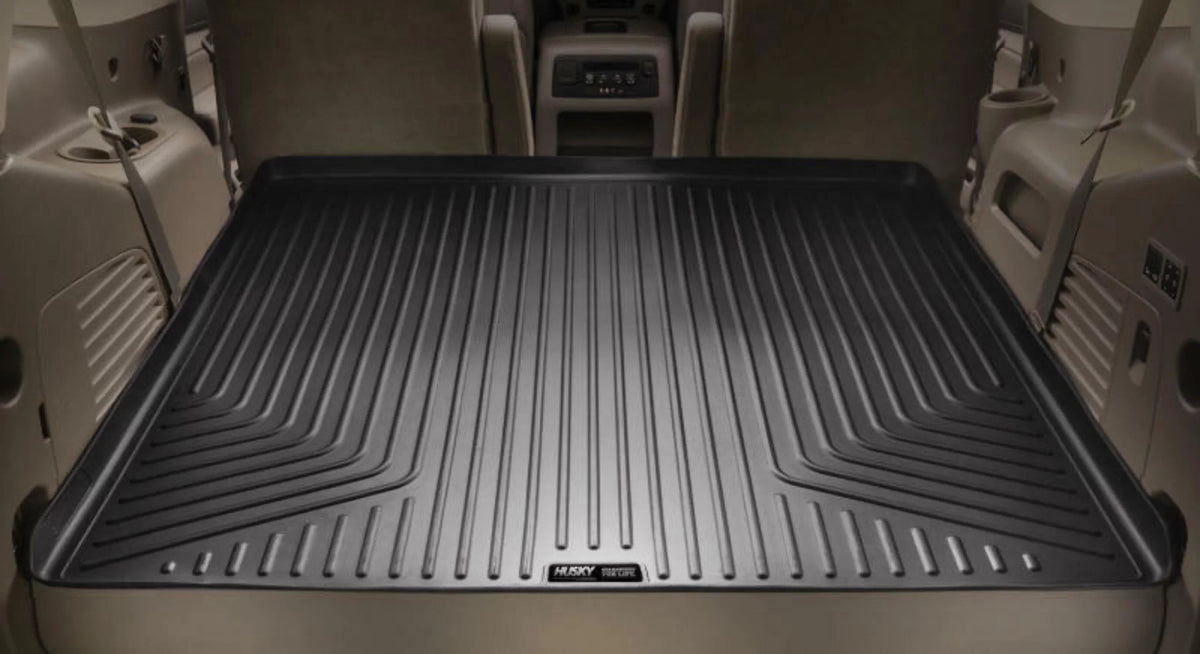 Husky by RealTruck Weatherbeater Series Cargo Liner behind 3rd Row Black suitable with 21 Chevrolet Suburban/GMC Yukon XL appropriate with select: 2021-2023 Cadillac Escalade