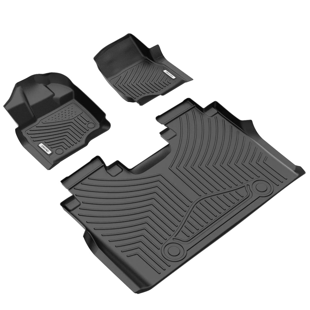 Ledkingdomus All-atmospheric conditions TPE Rubber Front and Rear 3-Piece for 2015-2023 2024  F150 Super Crew Cab Floor Mats Set