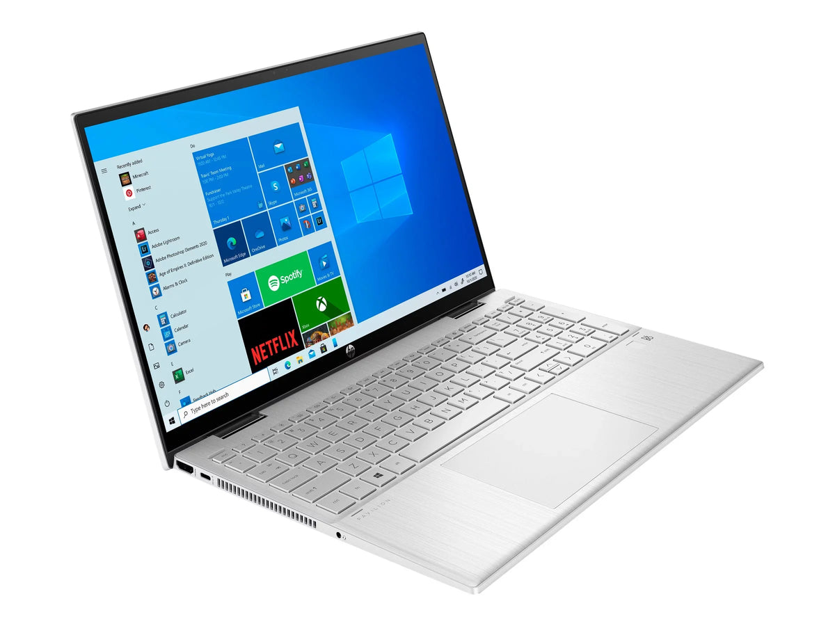 Pavilion x360 Laptop 15-er0051nr - Flip design -  Core i5 1135G7 / 2.4 GHz - Win 10 Home 64-bit - Iris Xe Graphics - 8 GB RAM - 512 GB SSD NVMe - 15.6" IPS touchscreen 1920 x 1080 (Full HD) - Wi-Fi 6 - natural silver - kbd: US