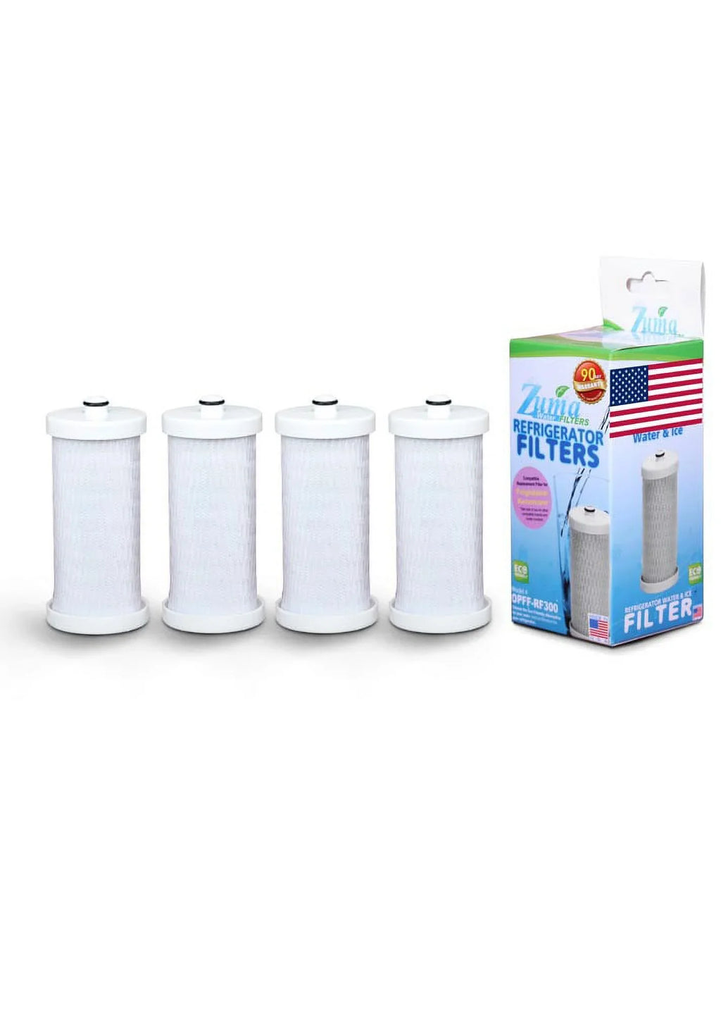 ZUMA Brand , liquid and Ice Filter , Model # OPFF-RF300 , suitable with FRS23LH5DS3 - 4 Pack - Made in U.S.A.