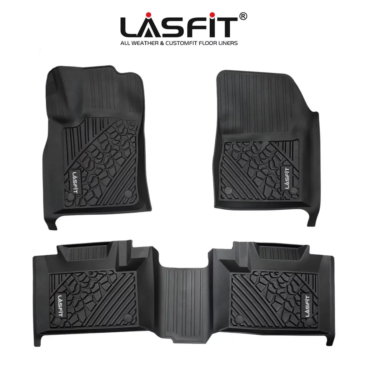 Lasfit Car Floor Liners for 2016-2021 Jeep Grand Cherokee (NOT Jeep Cherokee )  & Jeep Grand Cherokee WK 2022, All atmospheric conditions TPE Vehicle Floor Mats Set, 1st and 2nd Row, Fit Bench Seating only, Black