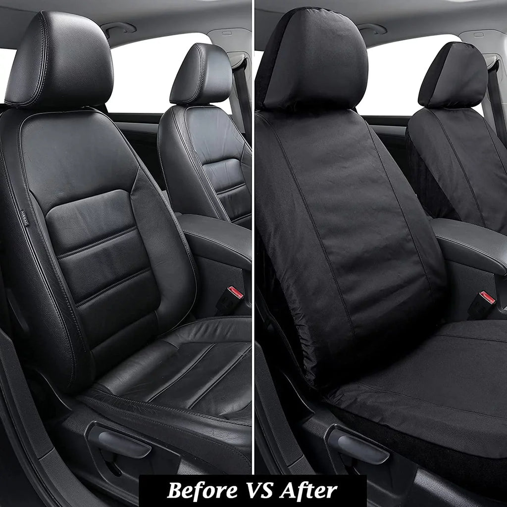 Coverado Front Seat Covers 2PCS for Cars, Waterproof Oxford Seat Protectors, Universal Auto Seat Covers Fit for Most Sedans, SUVs, Trucks and Vans, Black