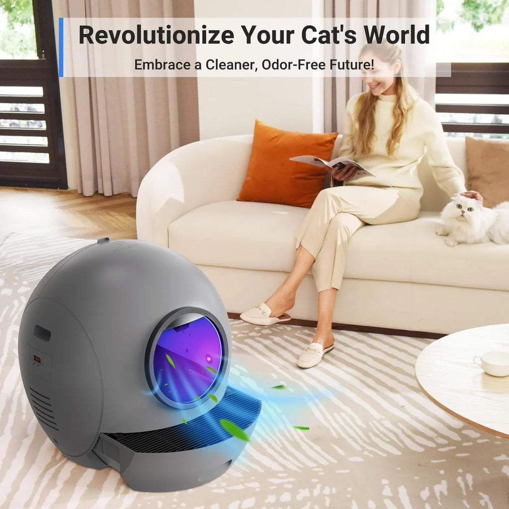 ELS PET Self Cleaning Cat Litter Box, APP Control Automatic Cat Litter Box for Multiple Cats Gift