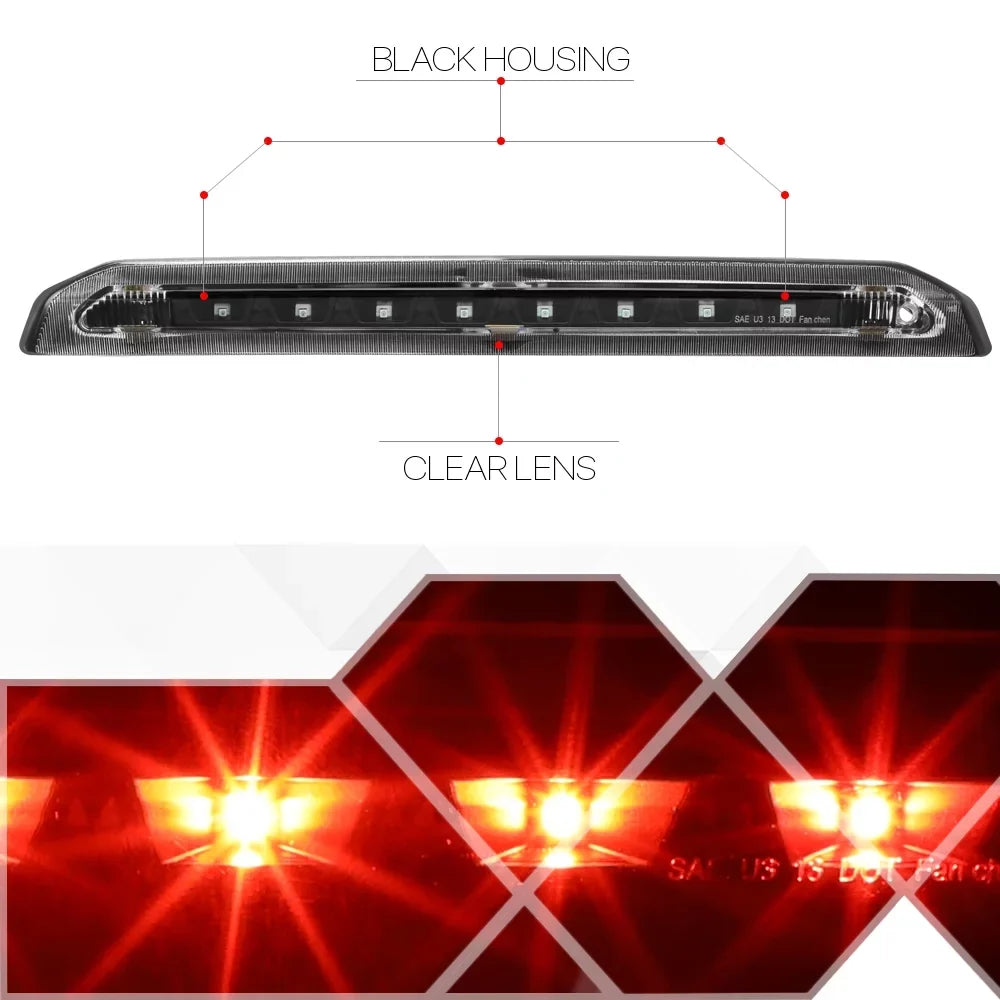 For 2013 to 2018  Escape Rear LED 3rd Third Brake Light Tail Stop Lamp Black Housing Smoked Lens 14 15 16 17