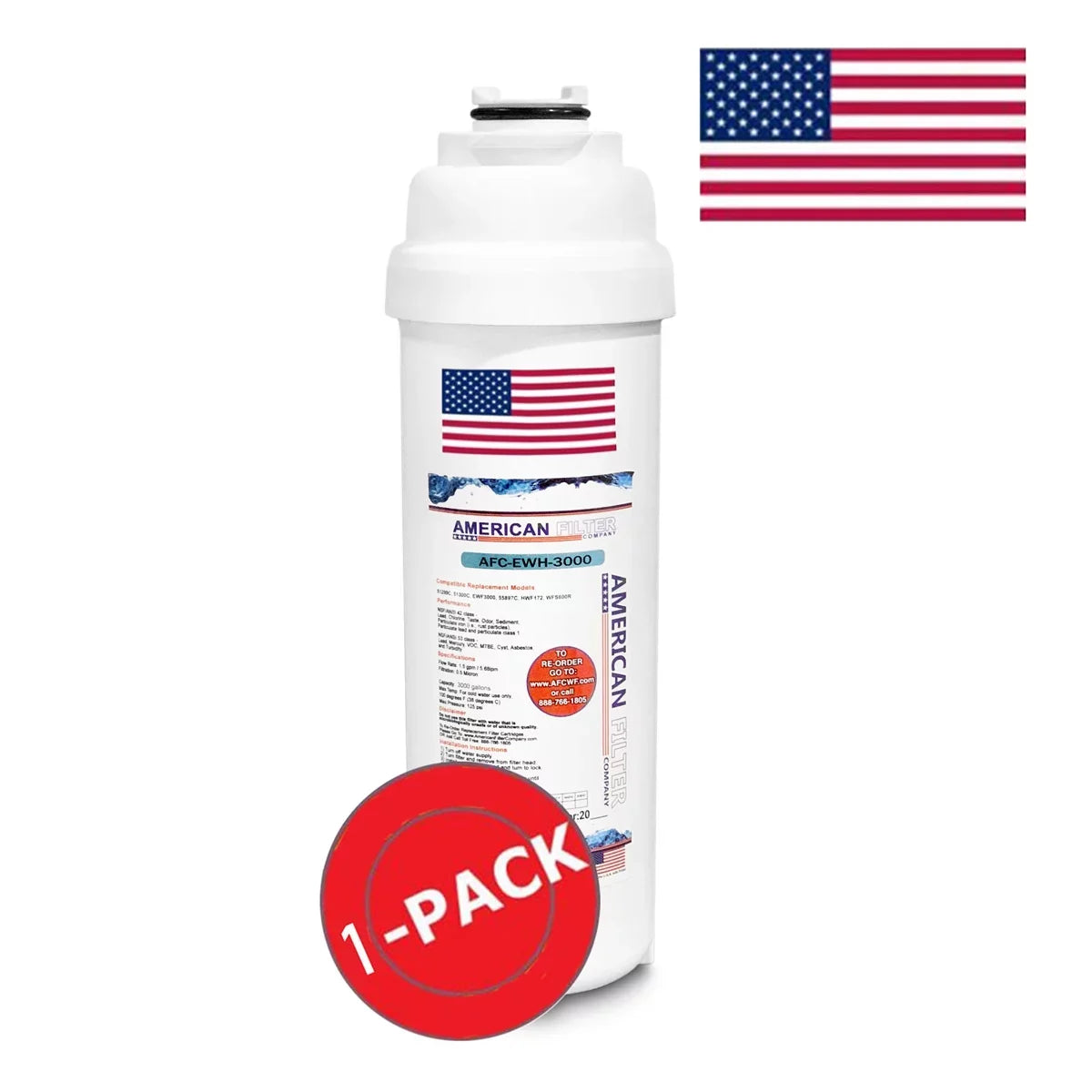 AFC Brand , liquid Filters , Model # AFC-EWH-3000 , matching with Elkay® LZSTL8WSLP - 1 Pack - Made in U.S.A.