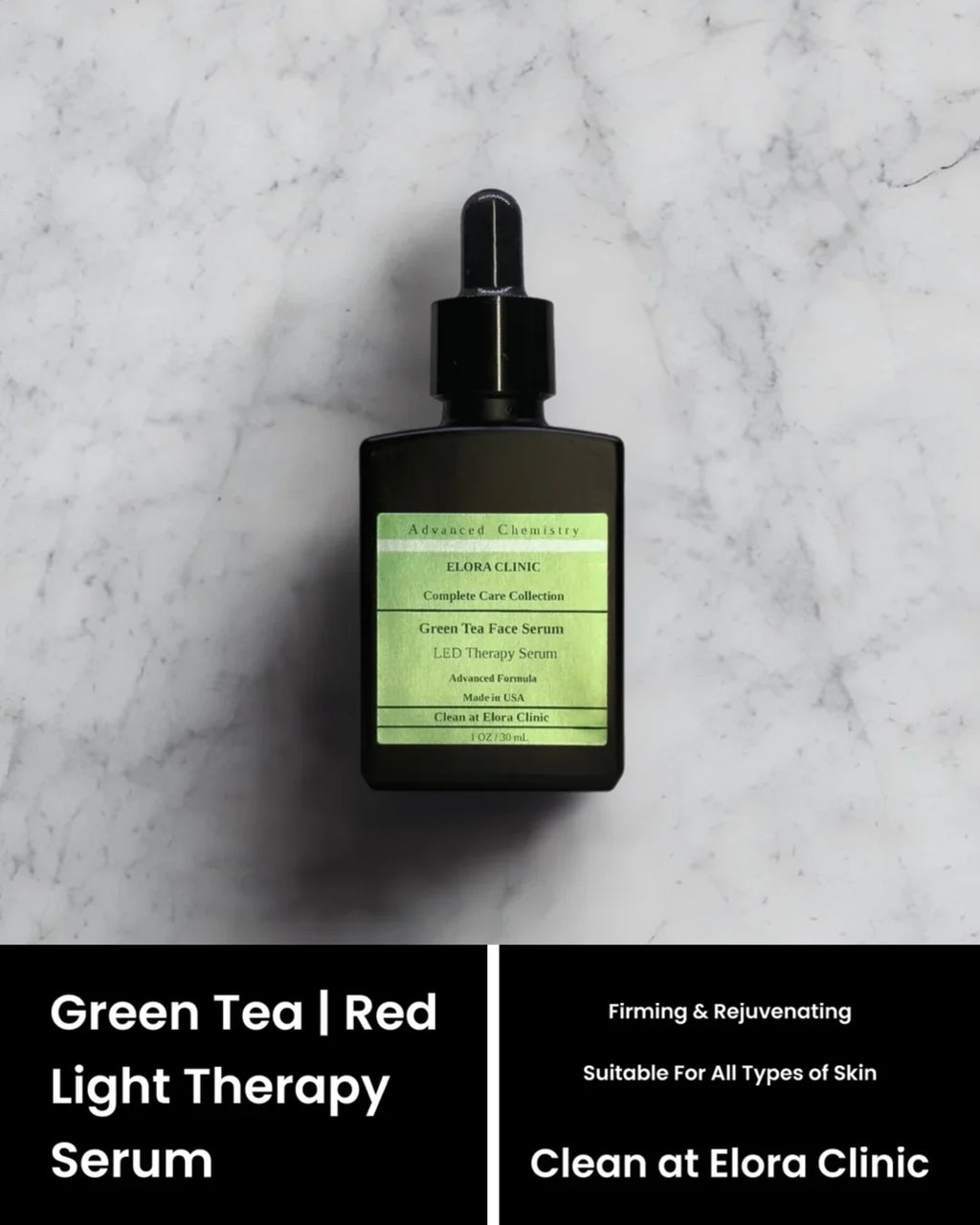 Elora Clinic Red Light Therapy Serum - Green Tea Serum Green Tea Serum for LED Therapy - Potent Antioxidant & Rejuvenating