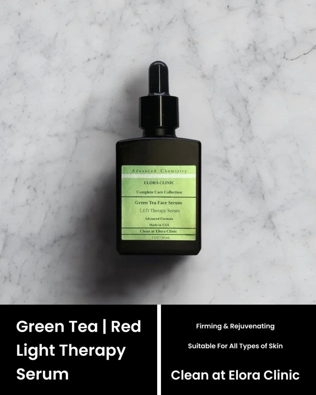 Elora Clinic Red Light Therapy Serum - Green Tea Serum Green Tea Serum for LED Therapy - Potent Antioxidant & Rejuvenating