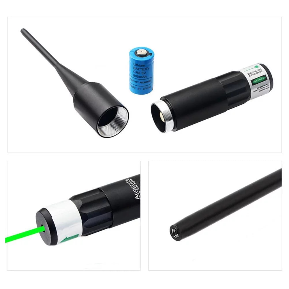 BTBXMO Bore Sight Kit with Big Button Switch for 0.177 to 0.50 Caliber with 9 Plastic Hard Joint Adapters # Green Sight