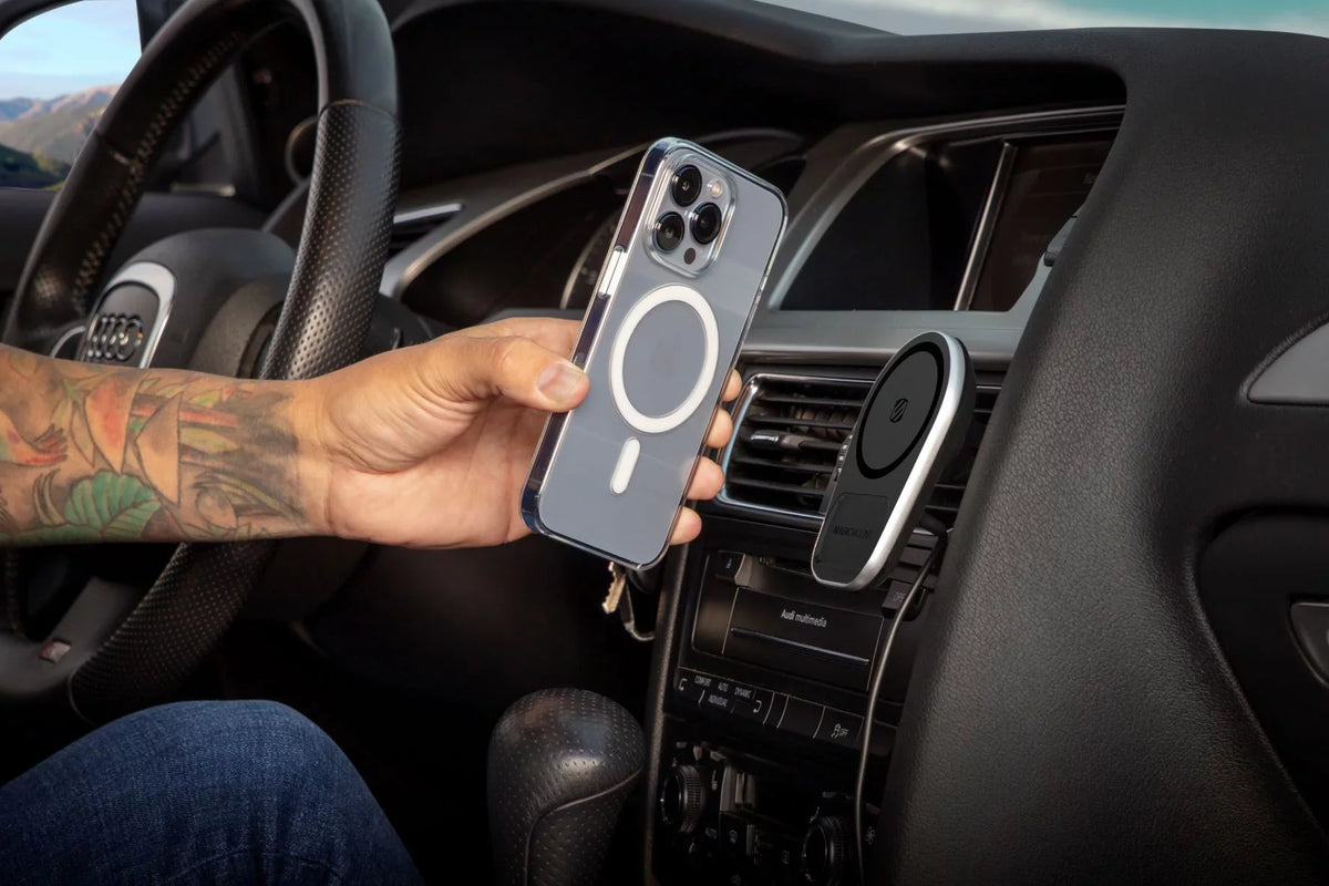 Scosche MPQ5DV-SP1 Dash/Vent Magnetic Wireless Charging Mount matching W/ MagSafe iPhone, Galaxy