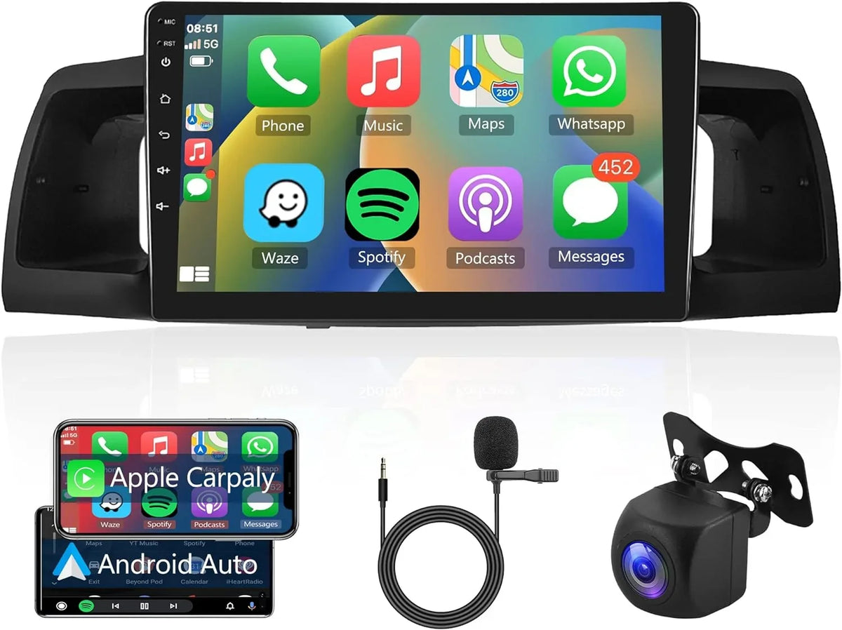 THONZER 1G+32G Android 9 Inch Car Stereo for  Corolla ex 2007-2012 with Wireless Carplay, Rimoody Touch Screen Car Radio Bluetooth GPS WiFi FM Mirror Link RCA USB SWC + Backup Camera