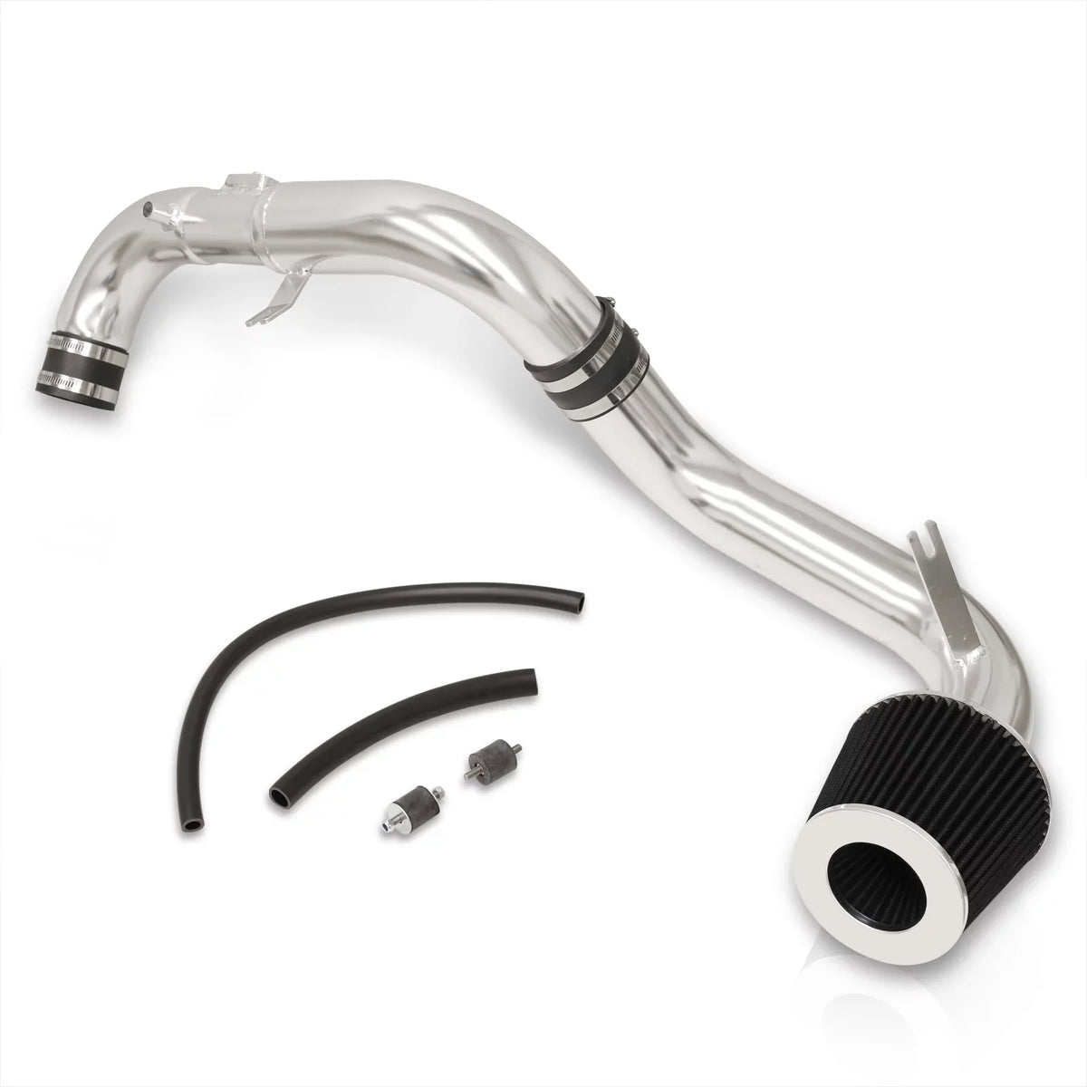 AJP Distributors JDM Cold Air Intake CAI Induction System Polished Aluminum Piping Pipe + Filter matching/Replacement For Honda Civic DX LX EX 1.8L L4 2006 2007 2008 2009 2010 2011 06 07 08 09 10 11