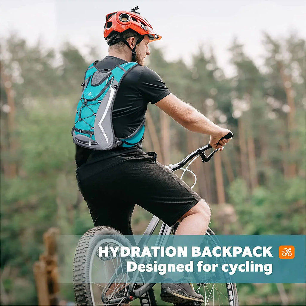 SKL Hydration Pack Hydration Backpack Vest with moisture Bladder 2L, Daypack Insulated Adjustable moisture Backpack Lightweight Fits Men Women for Running Cycling Biking Hiking Climbing,Green