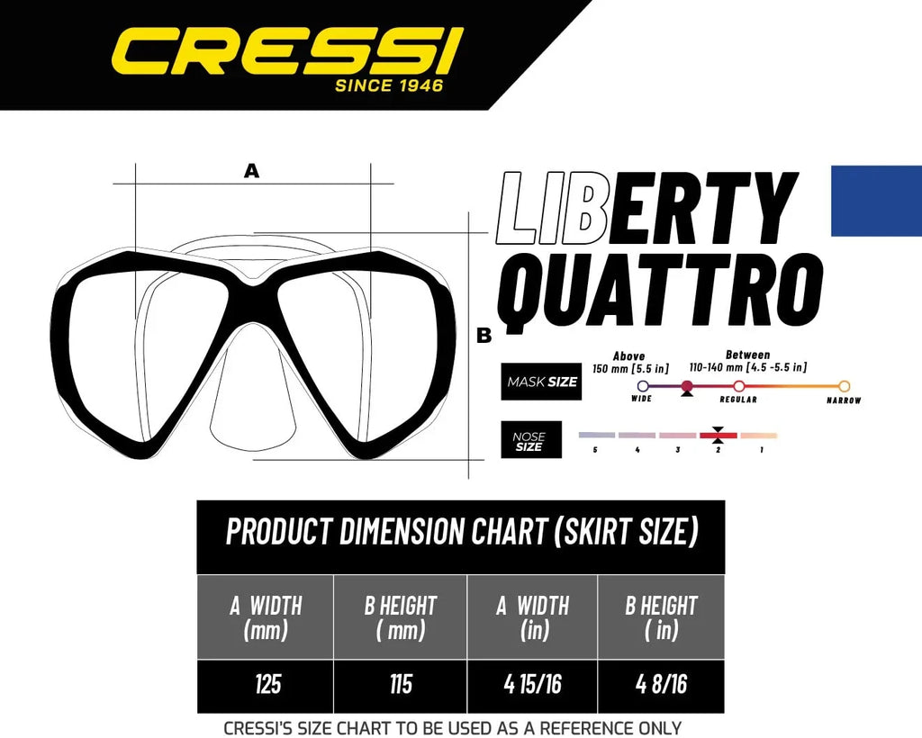 Cressi Liberty Quattro SPE (clear-blue/silver) (Clear/Sapphire/Silver, Liberty Quattro)