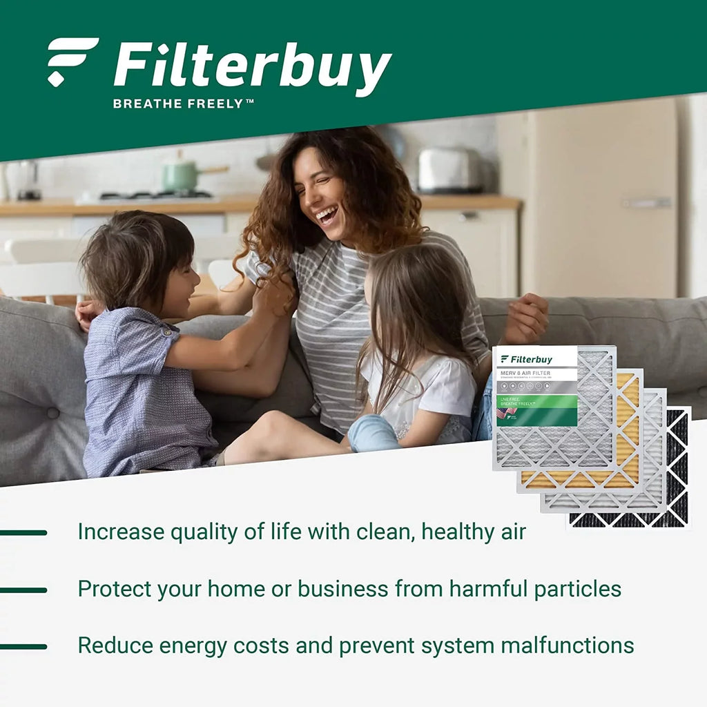 Filterbuy 10x20x1 MERV 13 Pleated HVAC AC Furnace Air Filters (2-Pack)
