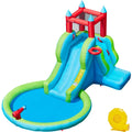 Topeakmart Inflatable moisture Slide with Climbing Wall, Cyan