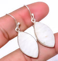White Scolecite - India Gemstone 925 Silver Plated Jewelry Earring 1.76" A379, Valentine's Day Gift, Birthday Gift, Beautiful Jewelry For Woman