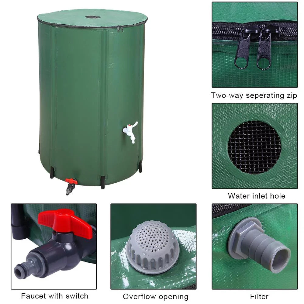 Ktaxon 100 Gallon Collapsible Rain Barrel, Portable moisture Storage Tank