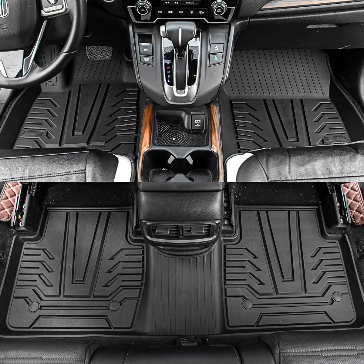 Fit 2017-2022 Honda CRV Fuel Floor Mats Cargo Liner 2021 CR-V Accessories (Trunk Mats + Floor Mats)
