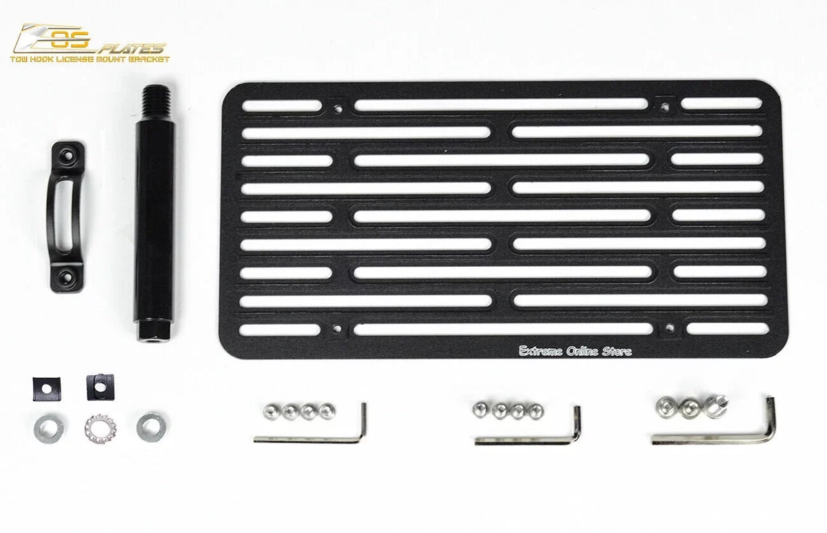 Extreme Online Store Replacement for 2016-Present Mazda Miata ND | EOS Plate Version 2 Full Sized Front Bumper Tow Hook License Relocator Mount Bracket