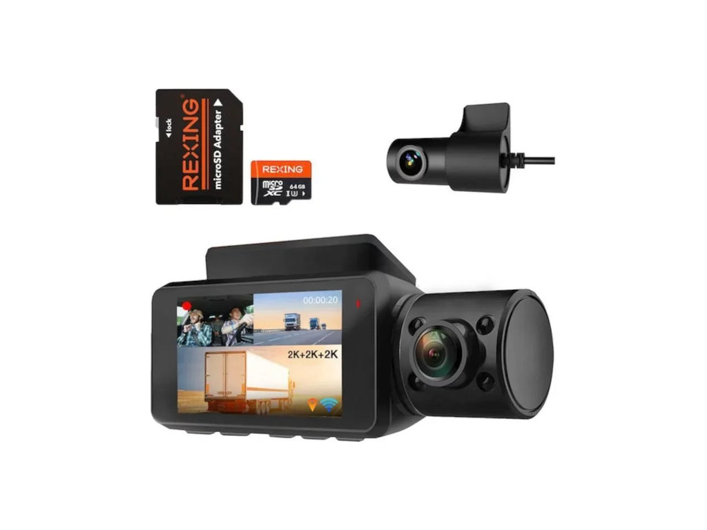 Rexing V33 3 Channel 1440p+1440p+1440p Resolution Dashcam with  Front +Cabin +Rear camera, GPS BBY-V33