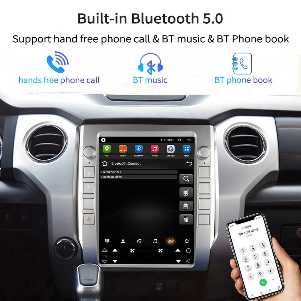 Android Car Stereo For  Tundra 2014-2020 Car Radio , Built-in Carplay Android Auto , 4GB+64GB 12.1 Inch Head Unit Multimedia Player