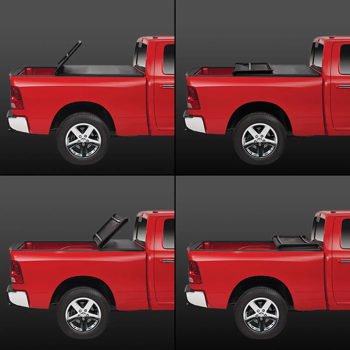 DNA Motoring TTC-TRISOFT-056 For 2007 to 2021  Tundra 5.5' Bed Fleetside Adjustable Tri -Fold Soft Top Trunk Tonneau shield 20 19 18 17 16 15 14 13 12 11 10 09 08