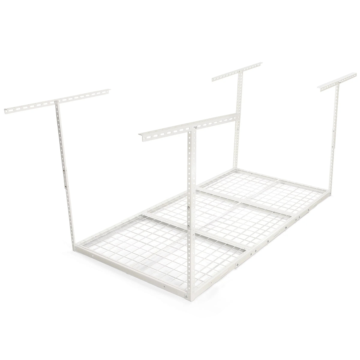 Kojem 3x6 Overhead Garage Storage Adjustable Ceiling Storage Rack, 72" Length x 36" Width x 40" Height, White
