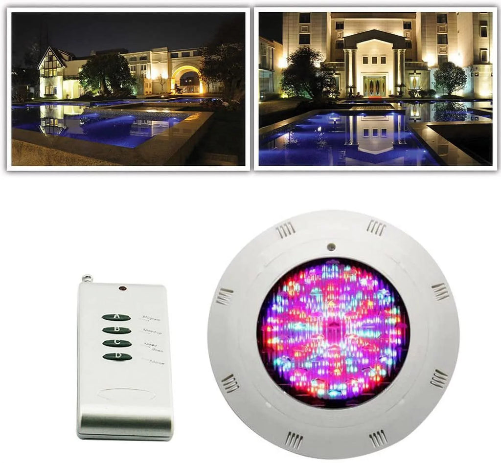 Miumaeov LED Swimming Pool Light, 12V RGB Waterproof IP68 Underwater Light Lamp with Remote Control (18W)