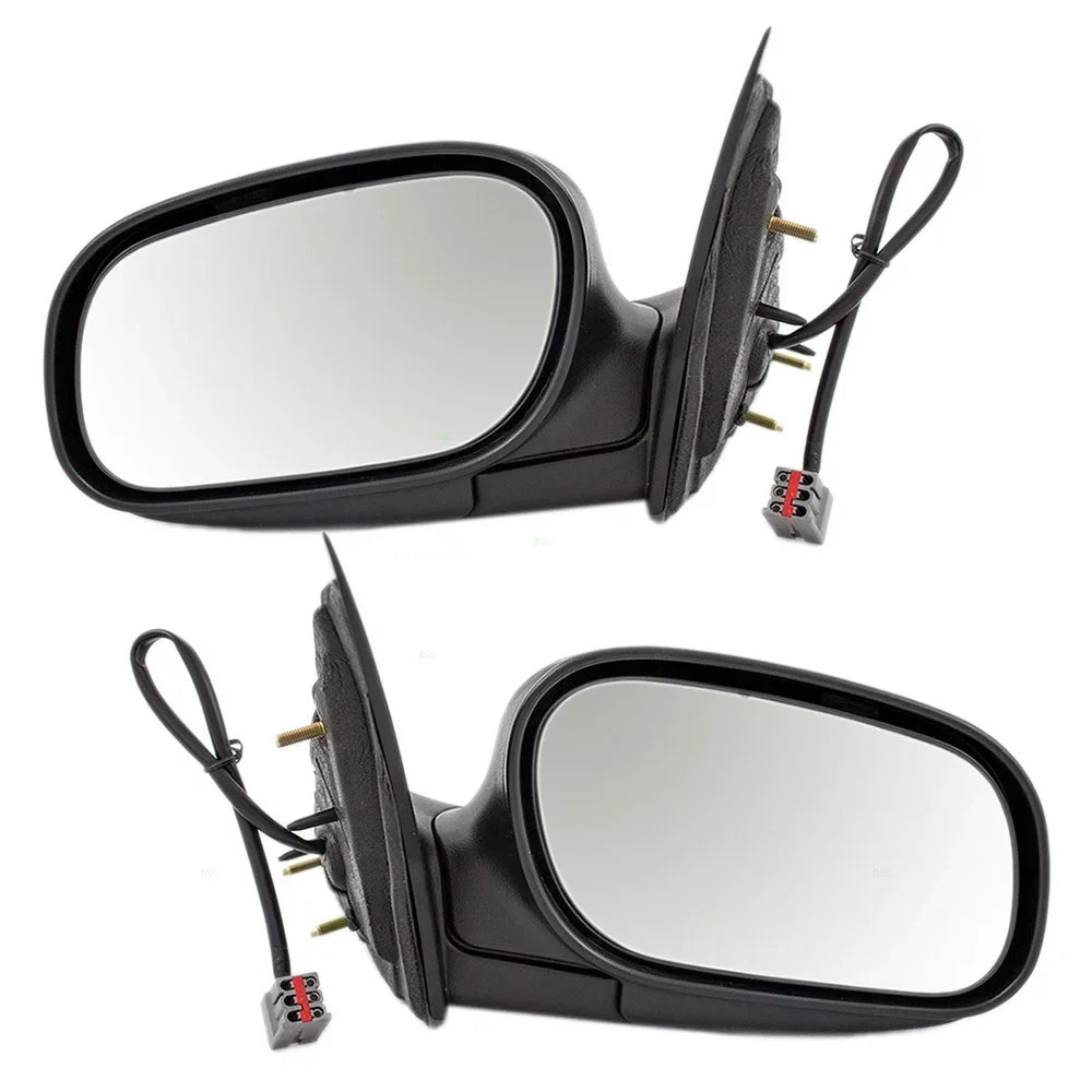 Brock Replacement Driver and Passenger Performance Upgrade Power Side View Mirrors with Chrome appropriate with 98-08 Crown Victoria Grand Marquis 6W7Z17683AA 6W7Z17682AA