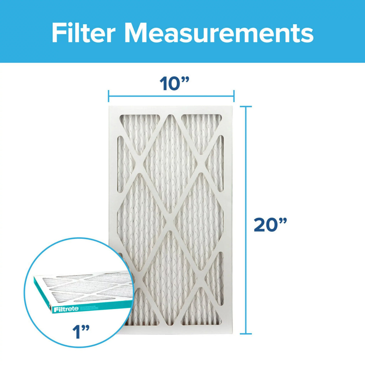 Filtrete by 3M 10x20x1, MERV 11, Allergen Reduction HVAC Furnace Air Filter, 1200 MPR, 4 Filters