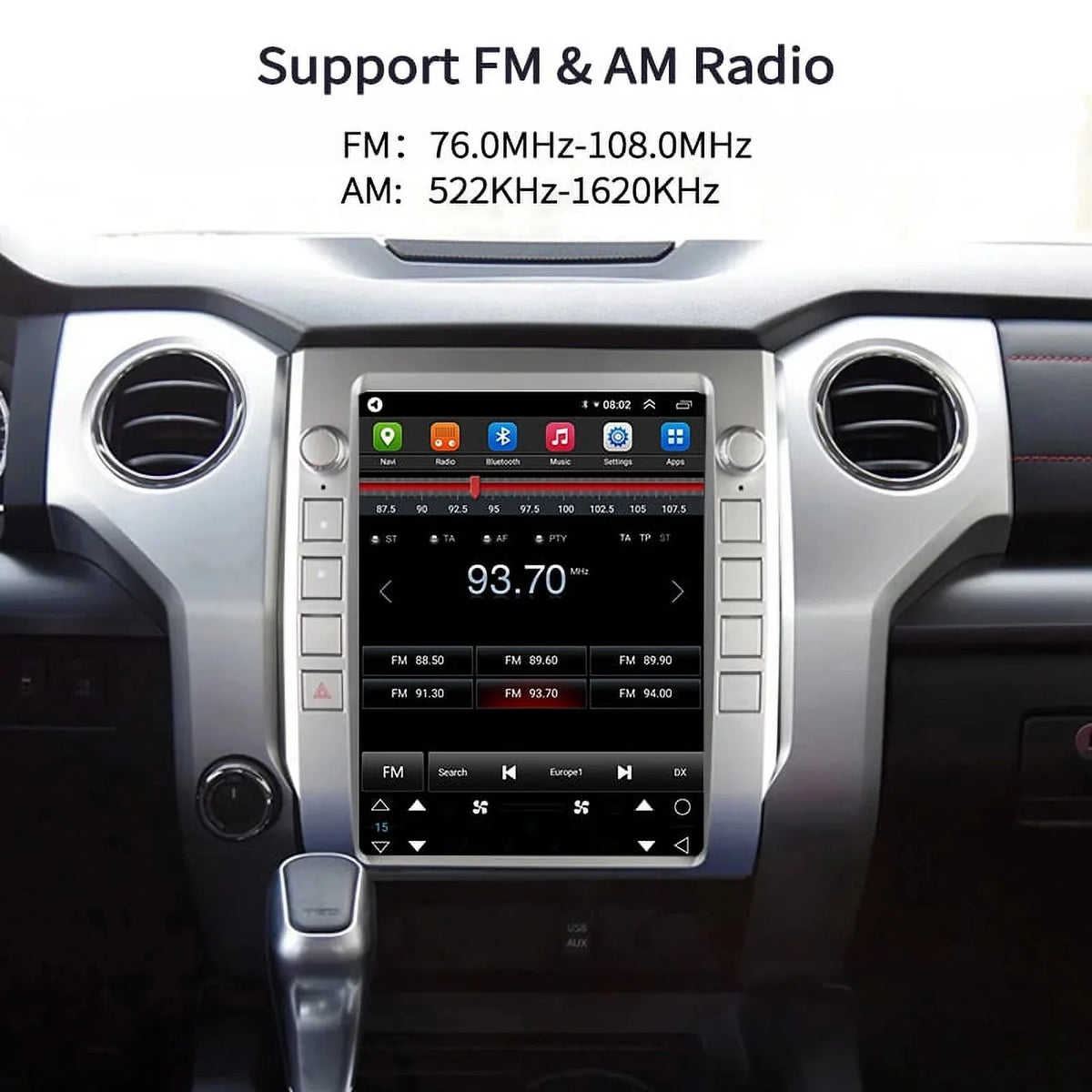 Android Car Stereo For  Tundra 2014-2020 Car Radio , Built-in Carplay Android Auto , 4GB+64GB 12.1 Inch Head Unit Multimedia Player