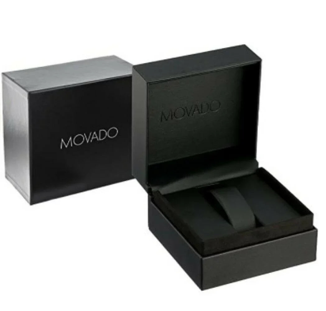 Movado 0606595 Women's Bela Black Dial Stainless Steel Bangle Bracelet Watch