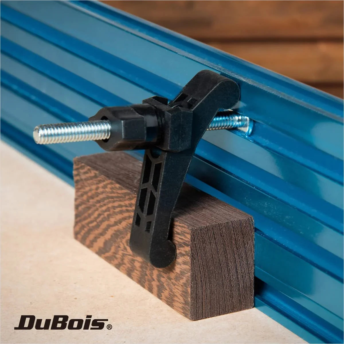DuBois 51045-P4 Mini T Track Hold Down Clamps Woodworking Series, 3-3/4" x ¾ Reinforced Plastic Clamps with Steel T-Bolts, 8PK
